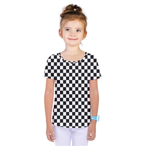 Checker Black And White Kids  One Piece Tee by jumpercat