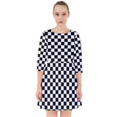 Checker Black and White Smock Dress