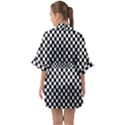 Checker Black and White Quarter Sleeve Kimono Robe View2