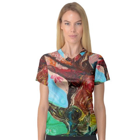 Big Coral Tree V-neck Sport Mesh Tee by bestdesignintheworld