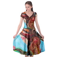 Big Coral Tree Cap Sleeve Wrap Front Dress by bestdesignintheworld