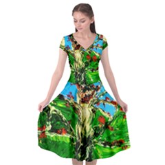 Coral Tree 2 Cap Sleeve Wrap Front Dress by bestdesignintheworld