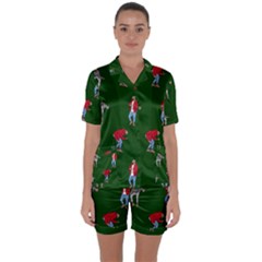 Drake Ugly Holiday Christmas Satin Short Sleeve Pyjamas Set