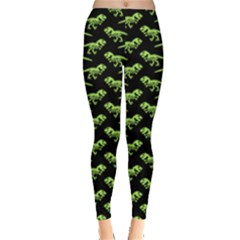 Dinosaur Skeleton Leggings (green/black) by Catface