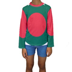 Roundel Of Bangladesh Air Force Kids  Long Sleeve Swimwear by abbeyz71