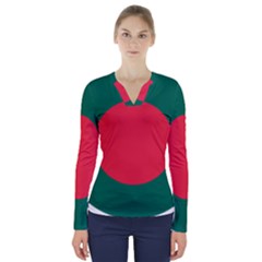 Roundel Of Bangladesh Air Force V-neck Long Sleeve Top by abbeyz71