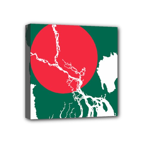 Flag Map Of Bangladesh Mini Canvas 4  X 4  by abbeyz71