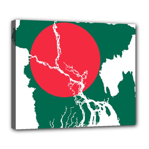 Flag Map Of Bangladesh Deluxe Canvas 24  X 20   by abbeyz71