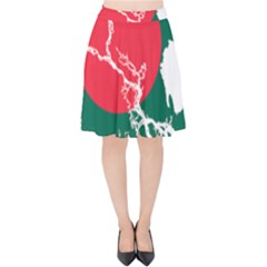 Flag Map Of Bangladesh Velvet High Waist Skirt by abbeyz71