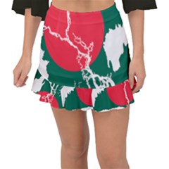 Flag Map Of Bangladesh Fishtail Mini Chiffon Skirt by abbeyz71