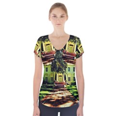 Highland Park 15 Short Sleeve Front Detail Top by bestdesignintheworld