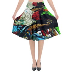 Coffee Land 5 Flared Midi Skirt by bestdesignintheworld