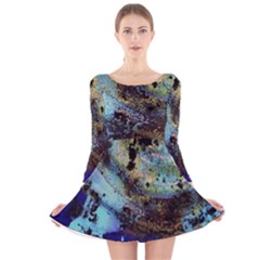 Blue Options 3 Long Sleeve Velvet Skater Dress by bestdesignintheworld