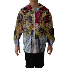 Sunflowers And Lamp Hooded Wind Breaker (kids) by bestdesignintheworld