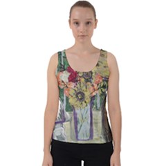 Sunflowers And Lamp Velvet Tank Top by bestdesignintheworld