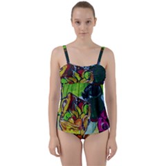 Still Life With A Pig Bank Twist Front Tankini Set