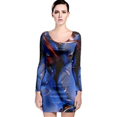 Spheres With Horns 3d Long Sleeve Bodycon Dress