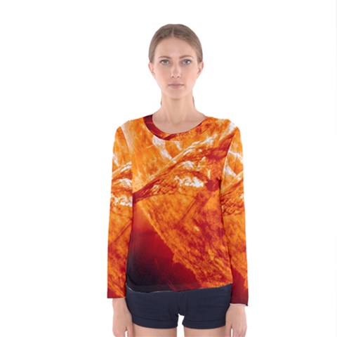 Spectacular Solar Prominence Women s Long Sleeve Tee by Sapixe