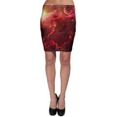 Space Red Bodycon Skirt