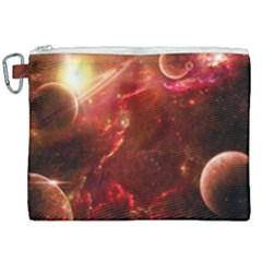 Space Red Canvas Cosmetic Bag (xxl)