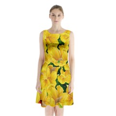 Springs First Arrivals Sleeveless Waist Tie Chiffon Dress