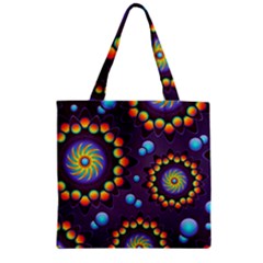 Texture Background Flower Pattern Zipper Grocery Tote Bag