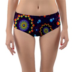 Texture Background Flower Pattern Reversible Mid-waist Bikini Bottoms by Sapixe