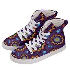 Texture Background Flower Pattern Women s Hi-top Skate Sneakers