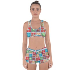 Tiles Pattern Background Colorful Racerback Boyleg Bikini Set by Sapixe