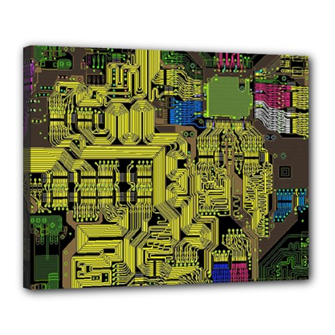 Technology Circuit Board Canvas 20  x 16 