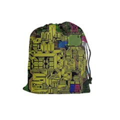 Technology Circuit Board Drawstring Pouches (Large) 