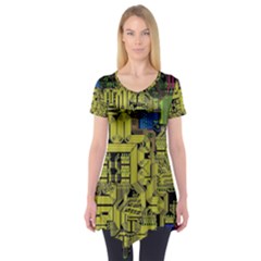 Technology Circuit Board Short Sleeve Tunic 