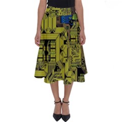 Technology Circuit Board Perfect Length Midi Skirt