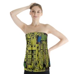 Technology Circuit Board Strapless Top by Sapixe