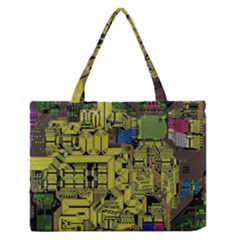 Technology Circuit Board Zipper Medium Tote Bag