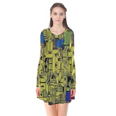 Technology Circuit Board Flare Dress by Sapixe