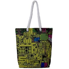 Technology Circuit Board Full Print Rope Handle Tote (Small)