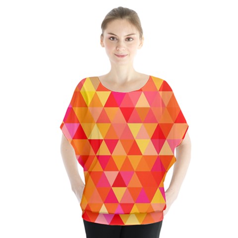 Triangle Tile Mosaic Pattern Blouse by Sapixe