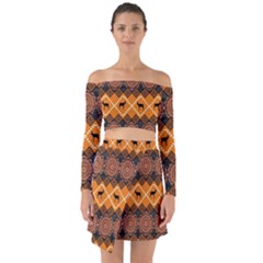 Traditiona  Patterns And African Patterns Off Shoulder Top With Skirt Set