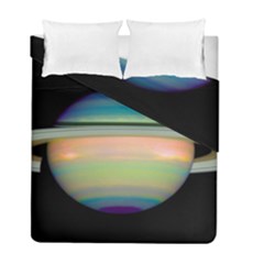 True Color Variety Of The Planet Saturn Duvet Cover Double Side (full/ Double Size) by Sapixe