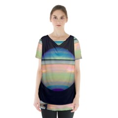 True Color Variety Of The Planet Saturn Skirt Hem Sports Top