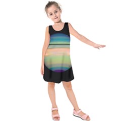 True Color Variety Of The Planet Saturn Kids  Sleeveless Dress