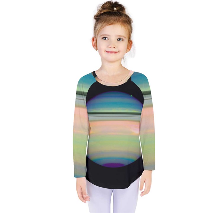 True Color Variety Of The Planet Saturn Kids  Long Sleeve Tee
