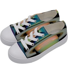 True Color Variety Of The Planet Saturn Kids  Low Top Canvas Sneakers
