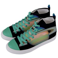 True Color Variety Of The Planet Saturn Women s Mid-top Canvas Sneakers by Sapixe