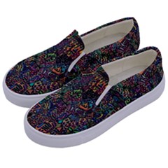 Trees Internet Multicolor Psychedelic Reddit Detailed Colors Kids  Canvas Slip Ons