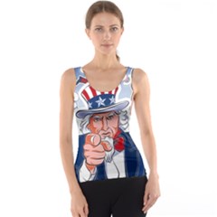 United States Of America Celebration Of Independence Day Uncle Sam Tank Top by Sapixe