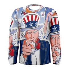 United States Of America Celebration Of Independence Day Uncle Sam Men s Long Sleeve Tee by Sapixe