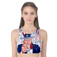 United States Of America Celebration Of Independence Day Uncle Sam Tank Bikini Top by Sapixe