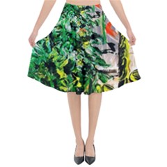 plant in the room  Flared Midi Skirt